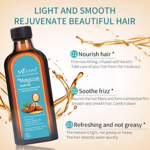 Huile capillaire à l'argan et au squalane du Maroc Mestin - Extraits végétaux hydratants |   Formule de soin lissant pour améliorer les frisottis et les nœuds 100 ml - Product Image 2