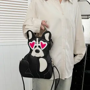 हॉट सेल अमेरिकी फैशन महिला बैकपैक फनी पर्सनैलिटी पपी पु लेदर शोल्डर बैग