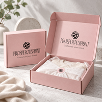Boîte en carton personnalisée pour vêtements, boîte d'expédition rose en carton ondulé avec logo personnalisé, emballage en carton écologique