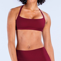 NCLAGEN Soutien-gorge de sport à double bretelle pour femme, dos en forme de V, séchage rapide, respirant, col carré, pour yoga en plein air, gym, fitness