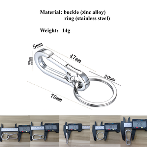 Số lượng lớn ngoài trời Kim Loại <span class=keywords><strong>Carabiner</strong></span> <span class=keywords><strong>Keychain</strong></span> an toàn Snap móc tổ chức vòng chìa khóa chuỗi DIY thủ công phụ kiện khóa clip móc khóa - Product Image 2