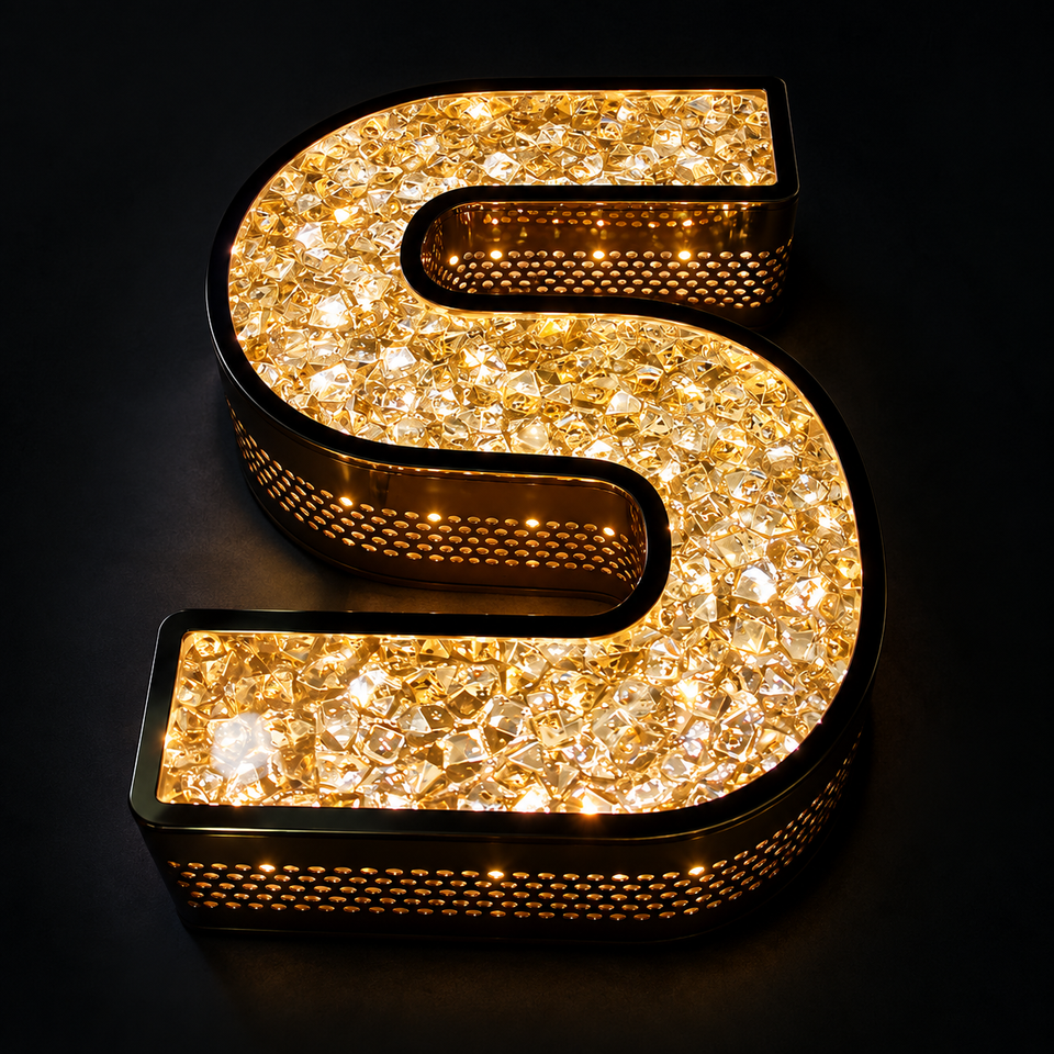 Bus Lettr Design Diy Outdoor Diamond Face Led Edge Lit Punching Holes Light Letter Sign ...