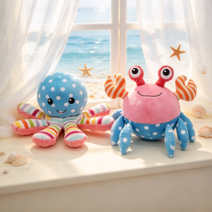 Service OEM <span class=keywords><strong>de</strong></span> personnalisation <span class=keywords><strong>de</strong></span> jouets en peluche animaux marins, poupées en peluche à poils courts rembourrées <span class=keywords><strong>de</strong></span> coton PP, cadeaux d'anniversaire pour enfants. - Product Image 2