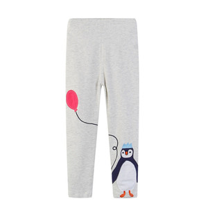 Pantalons blancs pour filles, leggings serrés, vêtements pour enfants, vêtements bon marché pour bébés filles, pantalons pour enfants avec impression de ballon pingouin - Product Image 1