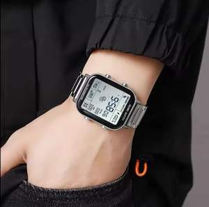 <span class=keywords><strong>Orologio</strong></span> da Uomo Skmei 1888 in <span class=keywords><strong>Acciaio</strong></span> Inossidabile Digitale con Sveglia Resistente all'Acqua LED Luminoso Stile Antico <span class=keywords><strong>Sportivo</strong></span> Business di Charme - Product Image 2