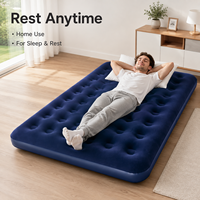 Matelas gonflable multi-tailles, couleur unie, confortable, pour dormir, matelas gonflable floqué pour la maison ou le camping