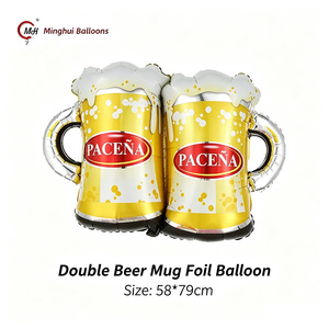Ballons en <span class=keywords><strong>aluminium</strong></span> en forme de bouteille de bière et de chopes à bière, ensemble Corona <span class=keywords><strong>Heineken</strong></span> PACENA, ballons en Mylar pour anniversaire d'homme, enterrement de vie de garçon - Product Image 2