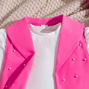 Completo per Bambine Stile Europeo e Americano, Nuovo Elegante Completo Autunnale in Misto Cotone Tinta Unita con Giacca a Maniche Lunghe e <span class=keywords><strong>Pantaloni</strong></span> - Product Image 3