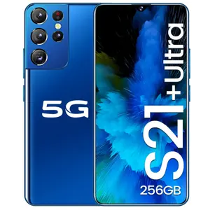 全新5.3英寸S21 + 解锁16 + 512gb 13 + 21MP廉价安卓10.0全屏人脸识别手机智能手机