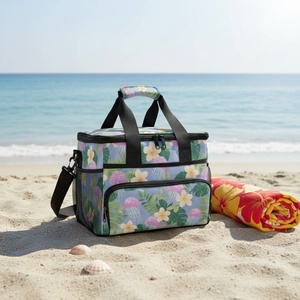 New Arrival Custom Print Logo Foldable Waterproof Cooler Bag Women Men Reusable Lunch Bag Floral Insulated Large Lunch Bag - Product Image 1