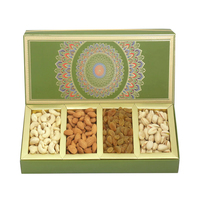 Custom Design Walnoot Pitten Cashew Droog Fruit Geschenkverpakking Hoge Kwaliteit Vier Compartimenten Noten Doos