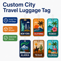 Etiqueta de Equipaje Personalizada Bordada con Diseños de Nueva York, California, Hawái, Texas y Alaska, Etiquetas de Identificación para Maletas de Tela, Venta al Por Mayor, OEM, ODM