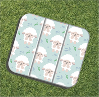 Tapis anti-fatigue pliable en PVC, pratique et au style personnel, motifs géométriques triangles et rayures, minimaliste, pour l'extérieur et les loisirs