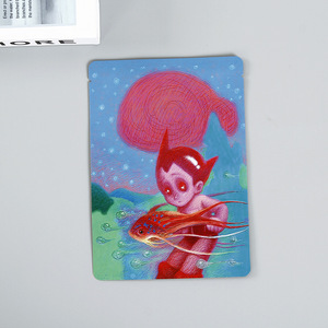 Sachet plastique PE à trois soudures, prêt pour la supermarché, pour emballage cosmétique, masque en feuille d'aluminium avec fermeture éclair - pour expositions - Product Image 3