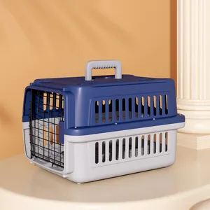 Wholesale Custom Durable Travel Plastic Pet Carrier Cage Outdoor Portable Airline Pet Cage Pet Transportines