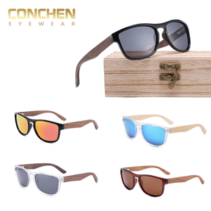 Lunettes de soleil polarisées en bois de luxe unisexe CONCHEN, logo personnalisé, monture carrée, <span class=keywords><strong>UV</strong></span> <span class=keywords><strong>400</strong></span>, <span class=keywords><strong>cat</strong></span>égorie 3, verres transparents TAC, effet miroir - Product Image 1