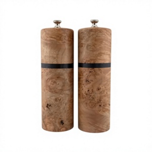 Molinos de Sal y Pimienta Ecológicos de Madera de Acacia, Juego de Molinos Manuales con Perilla Giratoria Ajustable, Acabado Natural, Solo Lavar a Mano - Product Image 1