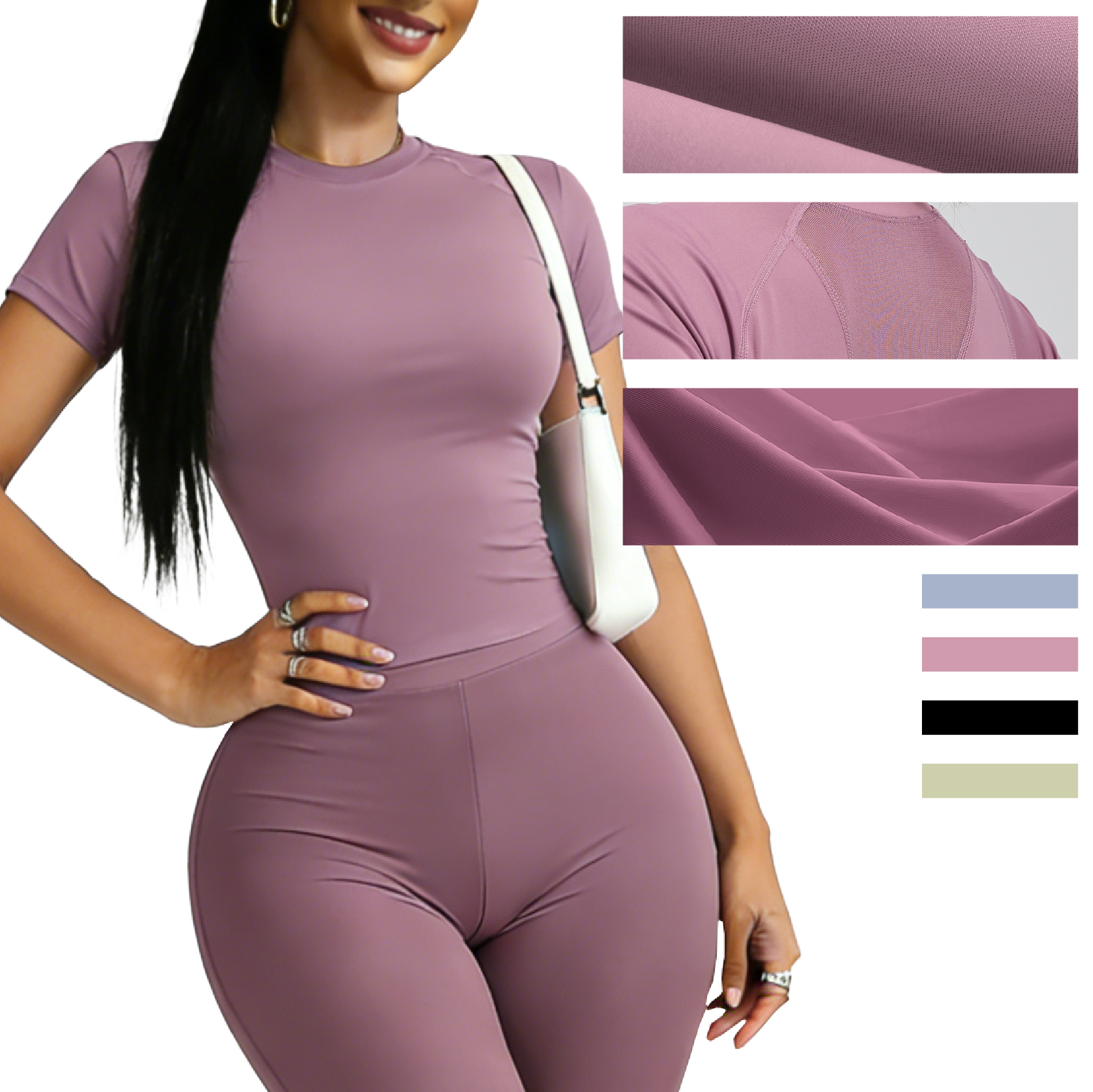 Back Mesh Lightweight Soft Yoga Short Sleeve Chest-Enhancing Skinny Shaping Four-Way Stretch Sweat-Wicking Quick-Dry Top