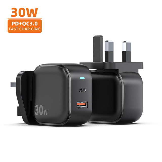HYTO  30W GaN 1C1A Dual Port PD3.0 USB C Power Adapter Type C Fast Charging Wall Charger for Laptop Original Phone EU/US/UK Plug