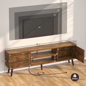 Soporte de TV Moderno de Metal con Tomacorriente, Compatible con TV de 65 Pulgadas o Más, 2 Cajones de Almacenamiento, Multifuncional para Sala de Estar o Dormitorio - Product Image 6