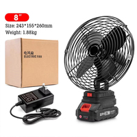 Mini ventilateur de table personnel puissant à piles USB de qualité industrielle ABS+PC pour la maison, le bureau, la poussette, le camping, 8 pouces