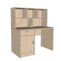 Table d'écriture d'angle moderne extensible pour salon avec design en panneaux de bois, matériau MFC