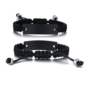 Fashion square bar Charm Bracelet Custom <b>Engraved</b> Blank Bend Brand Braid Bracelet - Product Image 1