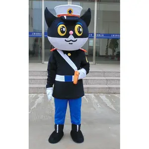 Funtoys gato negro Sheriff mascota disfraz para adultos Animal de dibujos animados Cosplay para Anime tema puesta en escena
