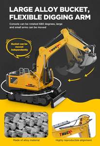 Dwi Dowellin Excavadora de Juguete a Control Remoto de 21 Pulgadas con Cuchilla de Metal y Balde, 12 Canales, Alcance de 30m, Lista para Usar, Escala 1:16 - Product Image 4