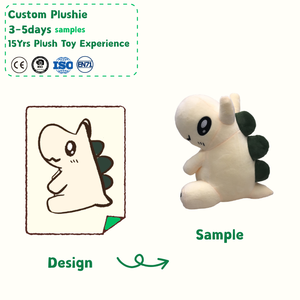 Peluche de <span class=keywords><strong>Dinosaurio</strong></span> de Dibujos Animados Personalizado con MOQ Bajo, Peluche OEM, Peluche Kawaii, Diseño Personalizado - Product Image 1