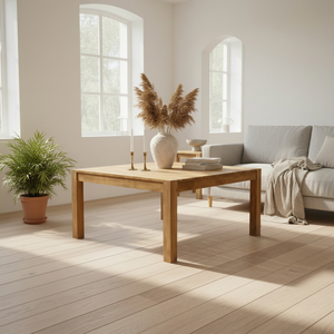 Mesa de Comedor Cuadrada de Madera Maciza Moderna, Diseño Minimalista, Duradera, para 4 Personas, Mueble Estable para el Hogar - Product Image 1