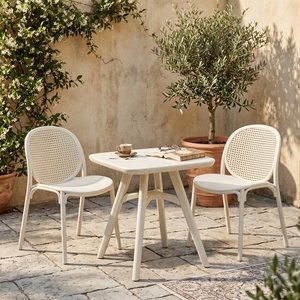 Chaise <span class=keywords><strong>en</strong></span> plastique PP à dossier rond empilable, effet rotin, pour salle à manger, mariage, café et jardin – Offre Spéciale - Product Image 6