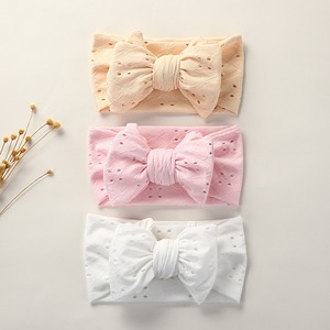 Bandeau élastique en nylon pour bébé fille, couvre-chef avec nœud papillon, turban pour nouveau-né, <span class=keywords><strong>accessoires</strong></span> pour <span class=keywords><strong>cheveux</strong></span> - Product Image 3