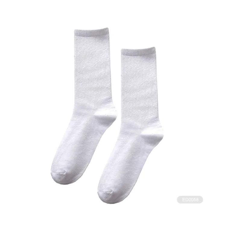 Hot Sale Plaid Men Grey White Black 100% Cotton Classic Plain Business Thick Cotton Socks