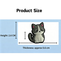 Amortisseur de vibrations pour raquette de tennis et de paddle en silicone, portable, léger et résistant à l'eau, motif chat de dessin animé