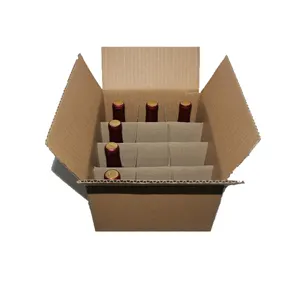 Caixa de papelão personalizada para garrafas de vinho e cerveja, embalagem de papel champanhe 6 12 24 pacotes, caixas de embalagem