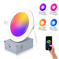 Đèn Bảng Led Âm Tường Thông Minh Dạng Mỏng D300mm 24W Google Điều Khiển Bằng Giọng Nói 5 Năm Ứng Dụng Tuya Wifi
