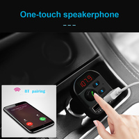Cargador USB Dual para coche, Kit de manos libres, adaptador de Audio de Radio inalámbrico 5,0 BT, transmisor FM, reproductor MP3