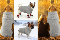 Vêtements pour animaux de compagnie classiques et luxueux - pulls chauds en coton pour chiens et chats et manteaux de style pyjama pour l'hiver