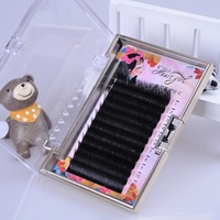 Extensions de cils individuels bicolores faites à la main en cheveux synthétiques de haute qualité, marque privée, longueur 6-20mm, courbure J/B/C/D, vente en gros