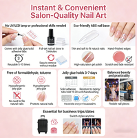 Lot de 10 faux ongles en acrylique à presser, longs, à couverture complète, réutilisables, style French Manucure, pour femmes