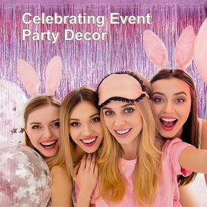 Cortina de Franjas de Folha Metálica com Brilho para o Dia dos Namorados, 4 Peças, Decorações de Festa, Cortina de Franjas Metálicas de Lamê - Product Image 4