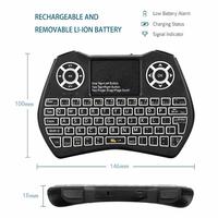 Miniteclado inalámbrico i8 retroiluminado, 7 colores, 2,4 ghz, inglés, ruso, con Touchpad, Control remoto, Android TV Box