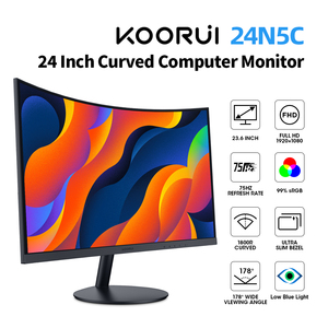 <span class=keywords><strong>KOORUI</strong></span> moniteurs à <span class=keywords><strong>écran</strong></span> incurvé 23.6 pouces VA Pc Monitor Lcd Pc Display 75HZ Business Computer Monitor for Office Use - Product Image 2