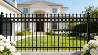 Panneaux de clôture en métal noir, 10 pouces, verticaux, en aluminium galvanisé, pour jardin extérieur, avec pointes en forme de lance