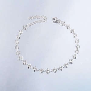 Bracelet en acier inoxydable en forme de fleur, couleur or et argent, motif croisé, chaîne faite à la main pour femme, cadeau de bijoux - Product Image 2