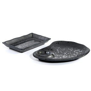 Restaurant Tableware Japanese Sushi Dinner <strong>Serving</strong> 7 Inch Cheap Black Rectangle Melamine Dish - Product Image 5