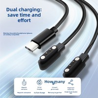Câble de charge magnétique en PVC personnalisé 2026 pour montres connectées, lunettes et écouteurs - Connecteurs USB-A/USB-C, chargeur pour petits appareils