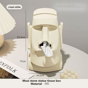 Caja de pañuelos con diseño de estatua Moai, moderna, duradera, decorativa, recargable, de plástico, divertida, colorida - Product Image 2