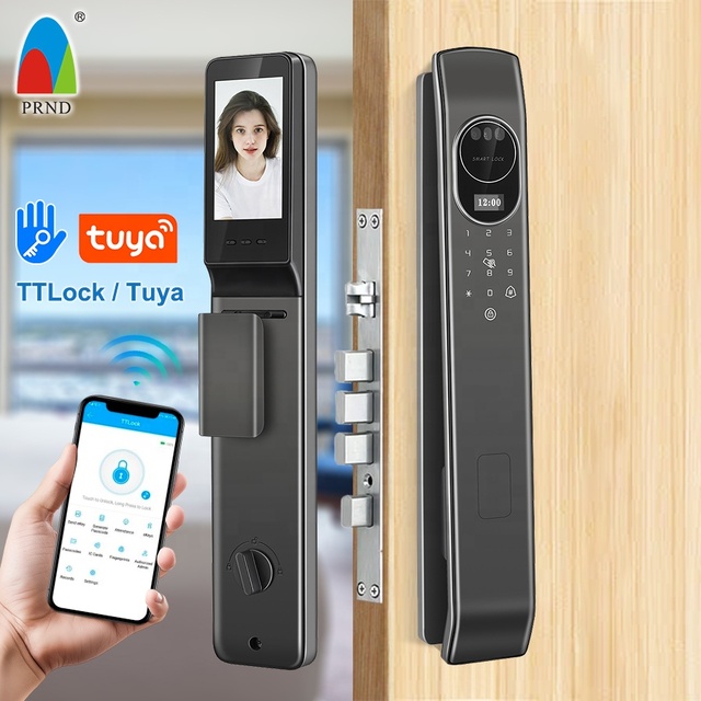 Aluminum Alloy Digital Tuya Wifi App Biometric Smart Face Lock Smart Fingerprint Door Lock with Password Key for Home Apartment